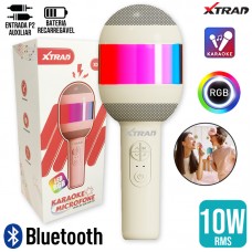 Microfone Caixa de Som Bluetooth 10W RGB XDG-301 Xtrad - Nude